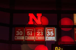 Jordan Hooper's jersey banner is revealed.